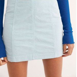 Free People Light Blue Cord Mini Skirt